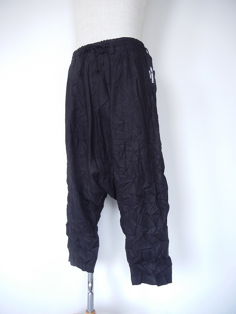 Yohji Yamamoto ヨウジ ヤマモト 皺加工 サルエルパンツ YOHJI YAMAMOTO ヨウジヤマモト 18aw 定番 サルエルパンツ M